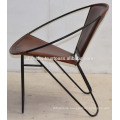 Genuine Leather Round Shape Classic Design Chair